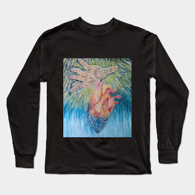 Heal My Frozen Heart Long Sleeve T-Shirt by Hannah Quintero Art 